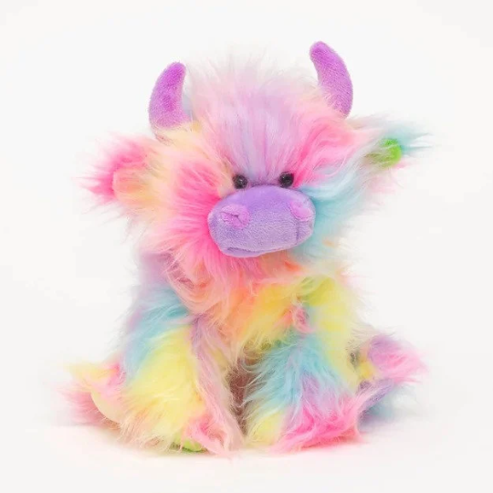 Medium Rainbow Highland Cow Soft Toy