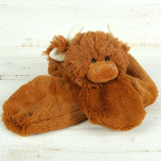 Highland Cow Scarf, warm embroidered accessory
