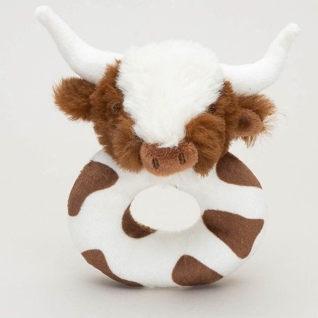 Texas Patch Long Horned Cow Baby Rattle for infants