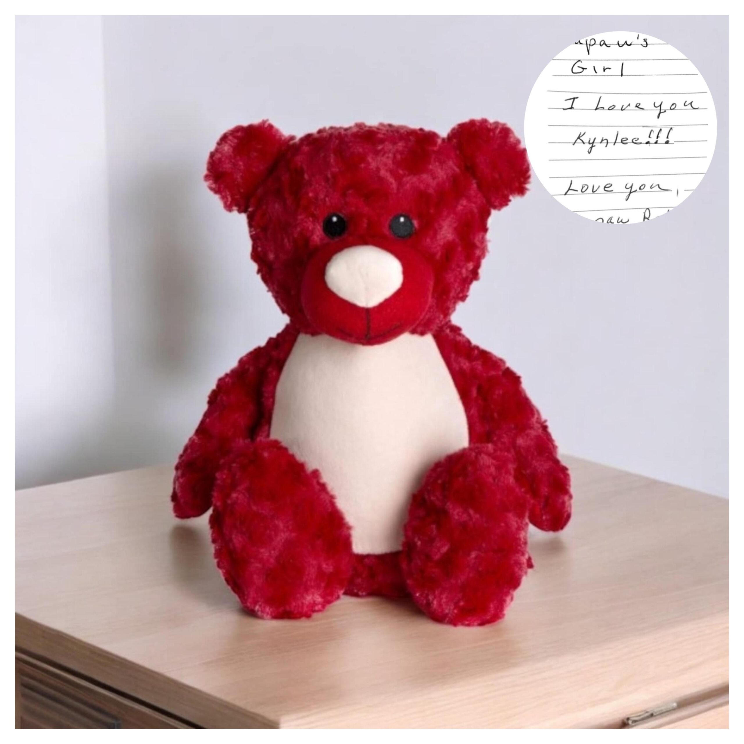 Personalised Embroidered Handwriting Memorial Bear Gift