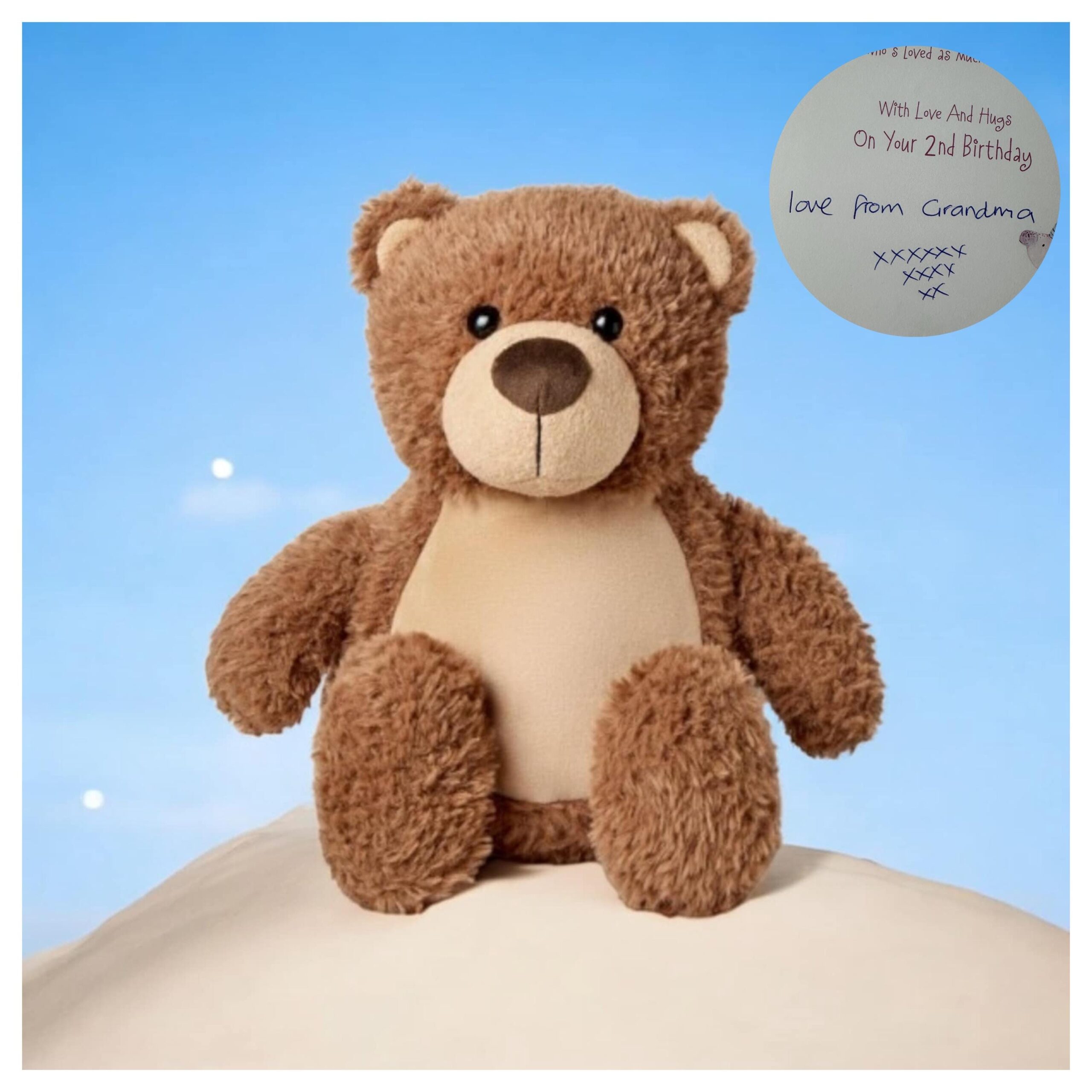 Personalised Memorial Bear with Handwriting Embroidery Image