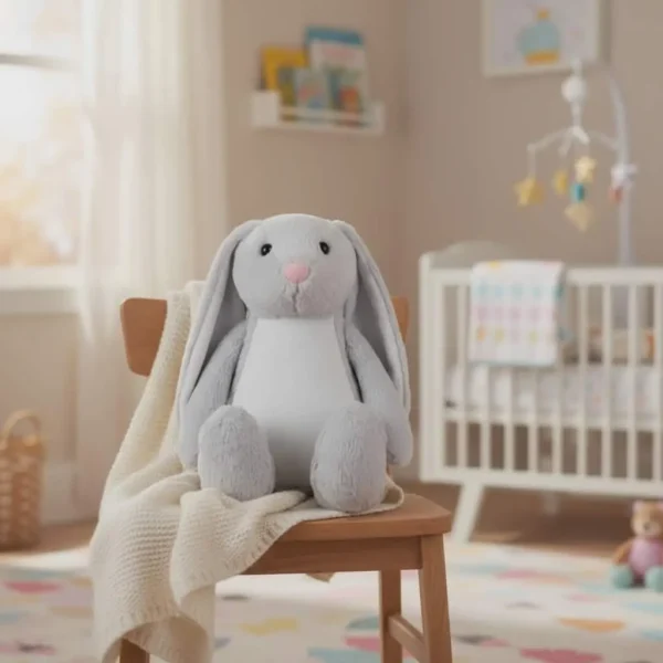 Personalised Grey Bunny Teddy – Embroidery Cabin