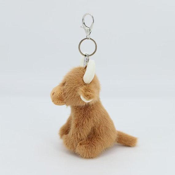 Highland Brown Cow Keyring | Personalised Bag Charm | Optional Laser Engraved Tag | Cute Highland Cow Gift | Keepsake Gift for Her Him - Image 6