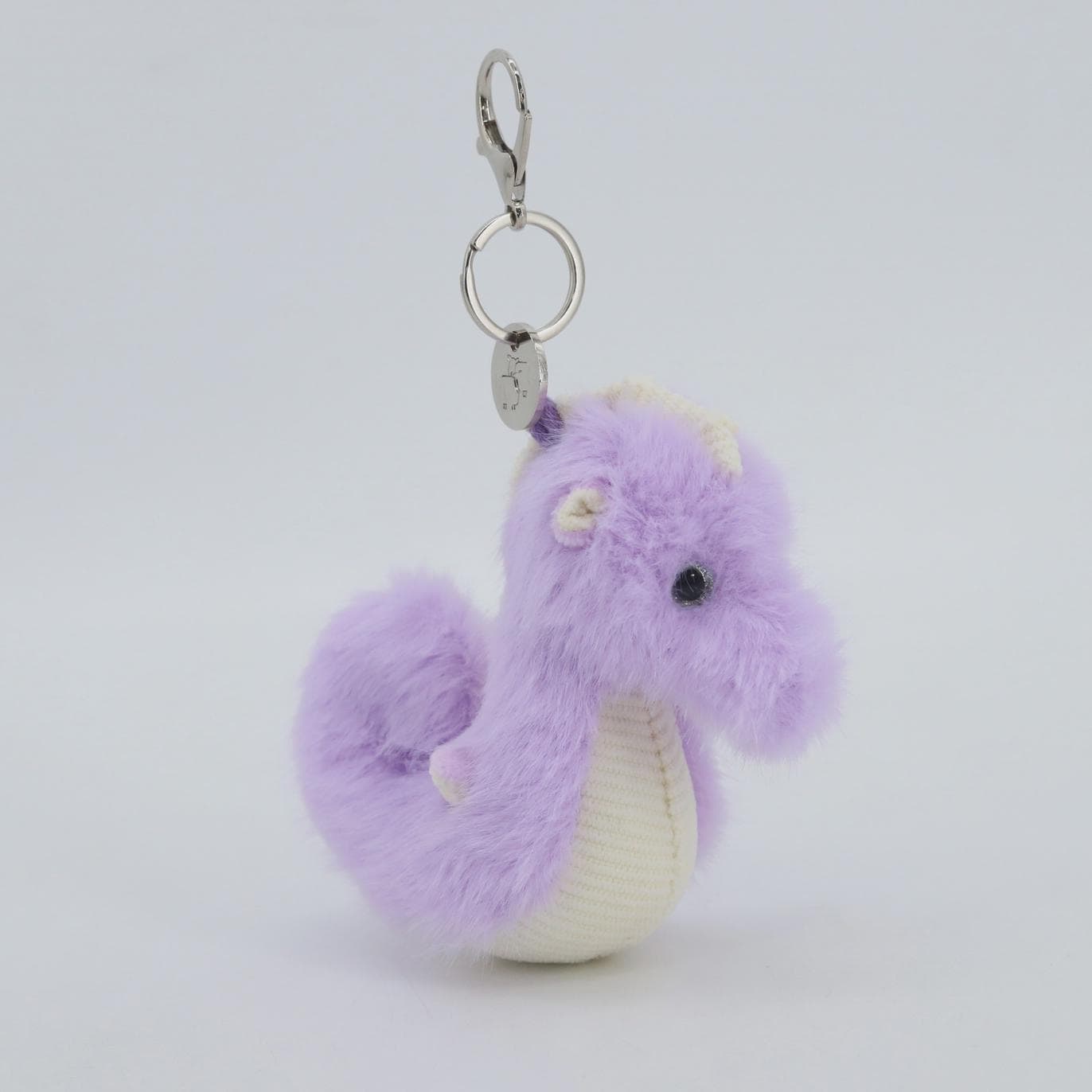 Personalised Purple Seahorse Plush Keyring 12cm – Cute Lilac Bag Charm, Optional Engraved Name Tag, Ocean Animal Gift - Image 3